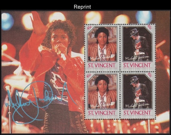 The Forged Unauthorized Reprint Michael Jackson Scott 898 Souvenir Sheet