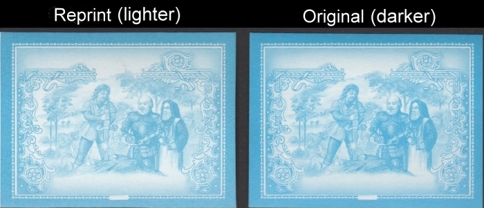 Saint Vincent 1986 Legend of King Arthur Blue Color Proof Comparison