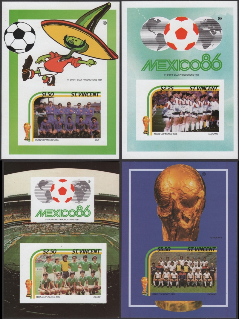 Saint Vincent 1986 World Cup Soccer Forgery Souvenir Sheets