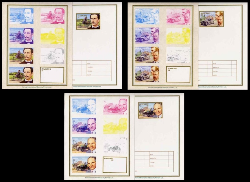 1987 Century of Motoring Progressive Color Proof Presentation Folders
