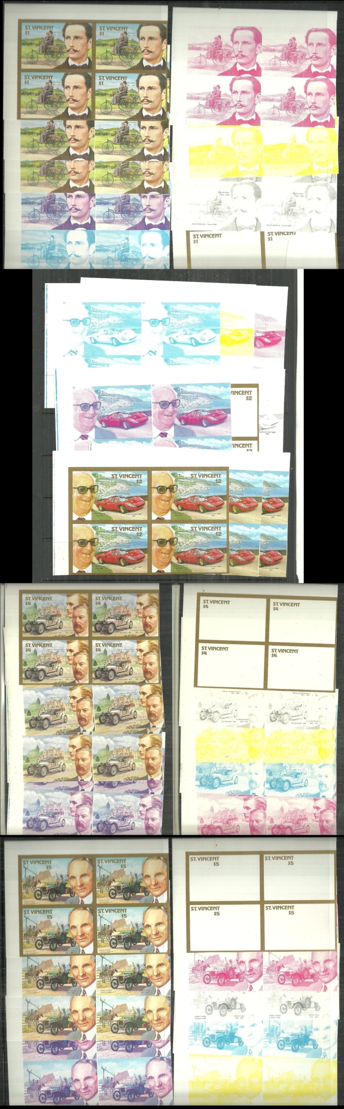 1987 Century of Motoring Progressive Color Proof Sets