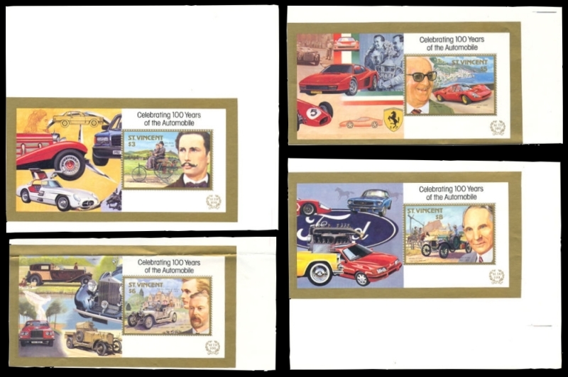 1987 Century of Motoring Single Souvenir Sheet Perforated Proofs