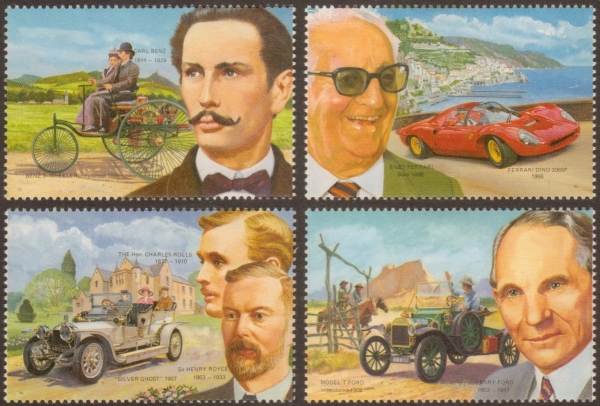 1987 Century of Motoring Missing Gold Error Stamps