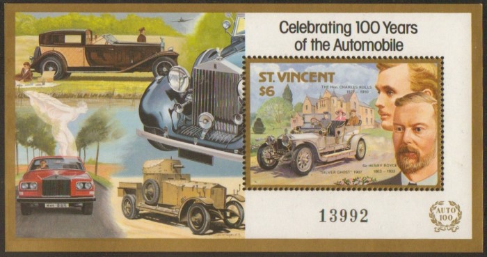 1987 Century of Motoring $6.00 Souvenir Sheet