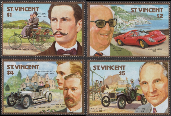 Saint Vincent 1987 Century of Motoring Forgery Set