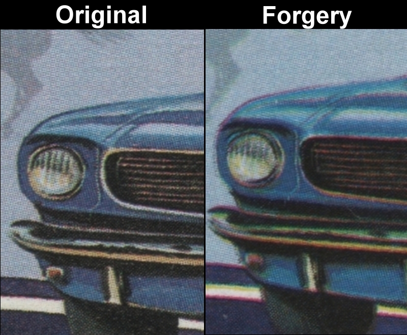 1987 Henry Ford Fake with Original Souvenir Sheet Screen and Color Comparison of Mustang