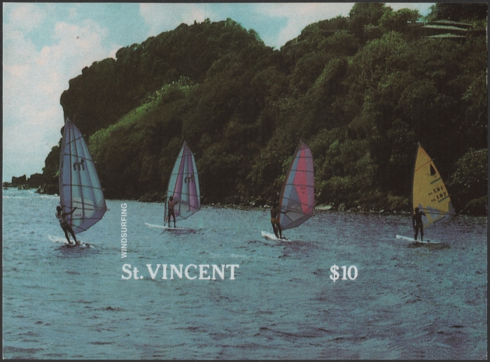 Saint Vincent 1988 Tourism Windsurfing Imperforate Stamp Souvenir Sheet Forgery