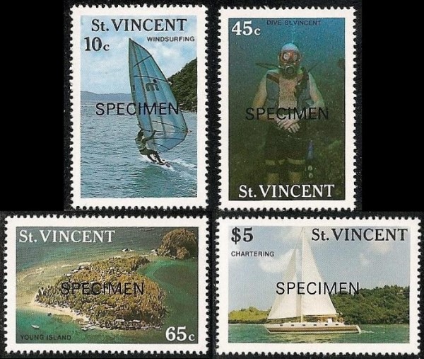 Saint Vincent 1988 Tourism SPECIMEN Overprinted Stamp Set