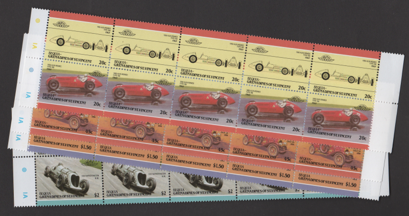 Bequia Leaders of the World Automobiles 4th Series Perforated Forgery Lot Sold on Ebay