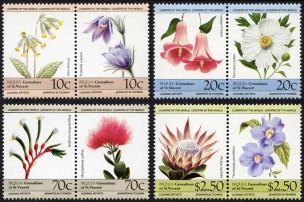 1985 Leaders of the World Flowers Stamps
