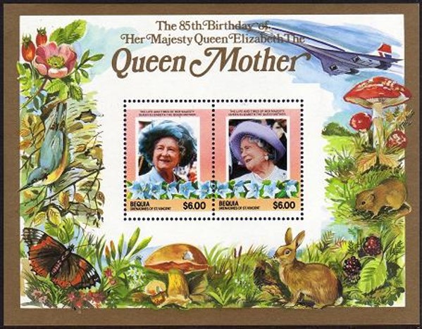 1985 Leaders of the World Life and Times of Queen Elizabeth $6.00 Souvenir Sheet