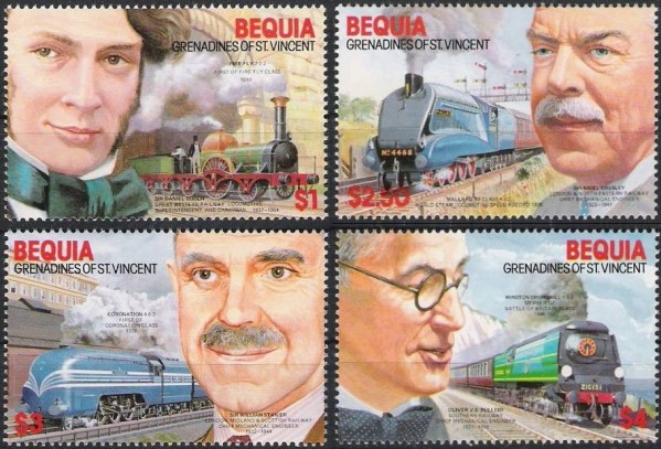 1986 Railway Engineers and Locomotives Stamps