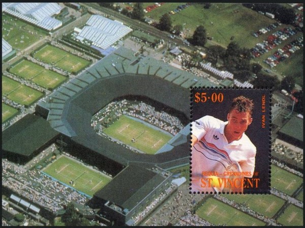 1988 International Tennis Players Unissued Souvenir Sheet