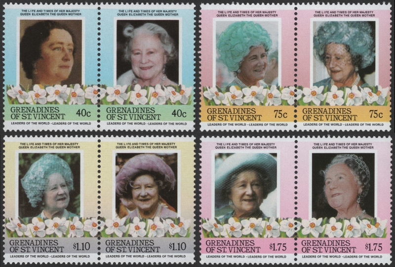 Saint Vincent Grenadines 1985 Queen Elizabeth 85th Birthday Stamp Forgery Set