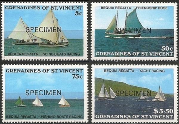 Saint Vincent Grenadines 1988 Bequia Regatta SPECIMEN Overprinted Stamp Set