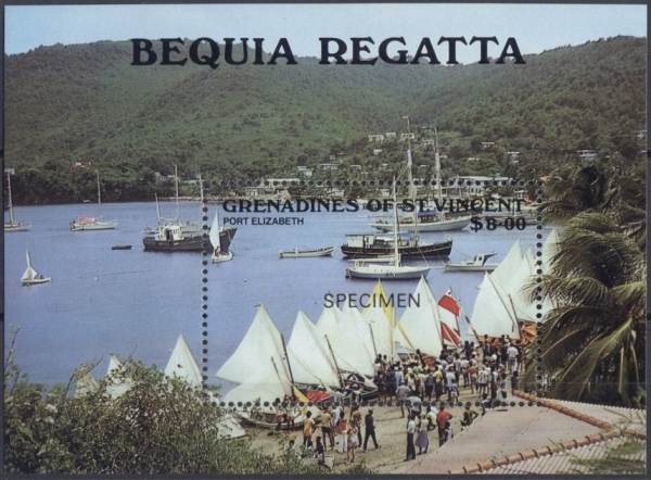 Saint Vincent Grenadines 1988 Bequia Regatta SPECIMEN Overprinted Souvenir Sheet