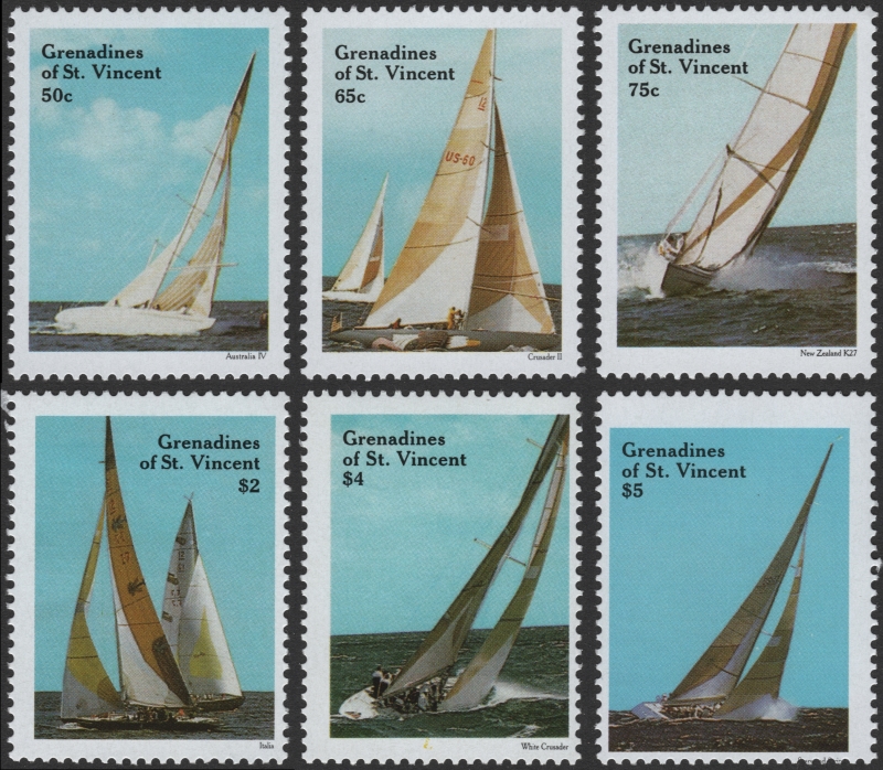 Saint Vincent Grenadines 1988 America's Cup Sailing Yachts Stamp Forgery Set