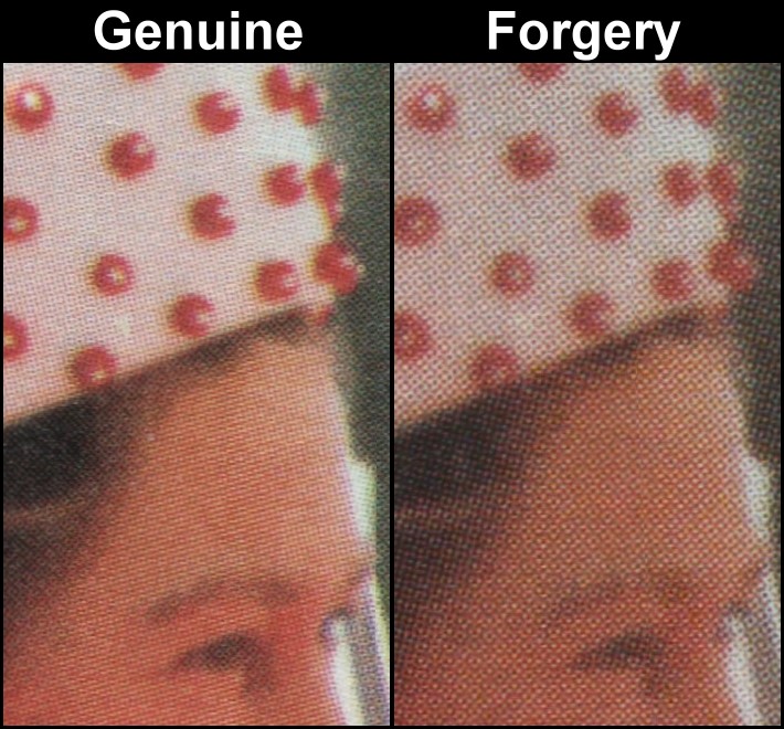 Saint Vincent Grenadines 1986 60th Birthday of Queen Elizabeth Fake with Original Screen and Color Comparison