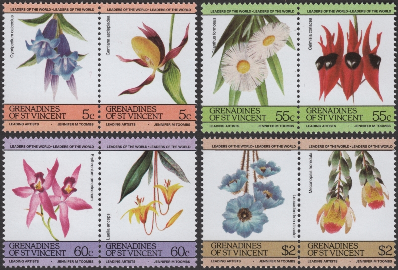 FLWR825 - FLOWER STAMPS ST VINCENT GRENADINES 1996 FLOWERS FLORA SHEET MNH