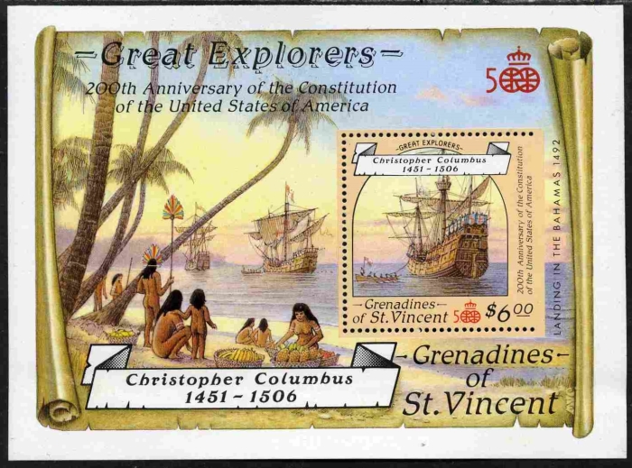 1988 Explorers Unissued $6.00 Souvenir Sheet