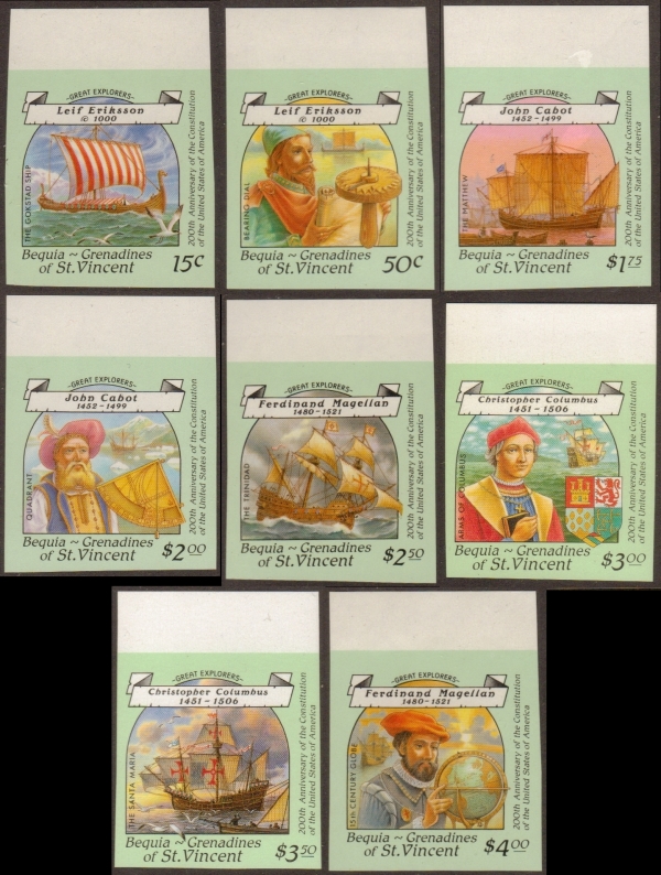 1988 Explorers Imperforate Proof Stamp Set
