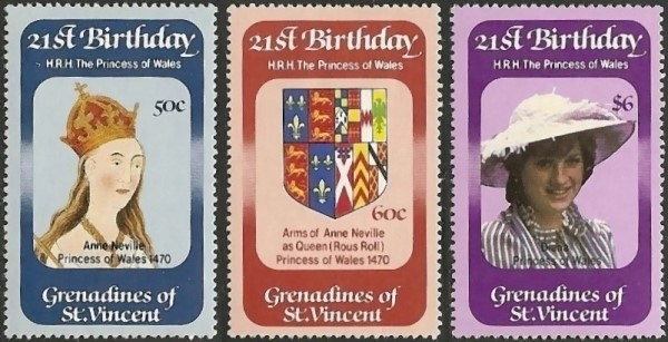 1982 21st Birthday of Princess Diana stamps