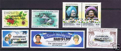1985 Caribbean Royal Visit Stamps