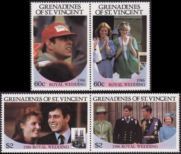 1986 Royal Wedding 1st Issue Stamps