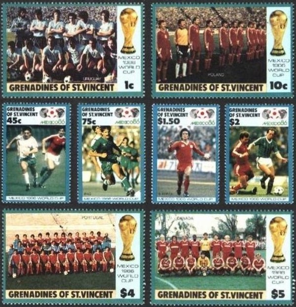 1986 World Cup Soccer Championship in Mexico Stamps