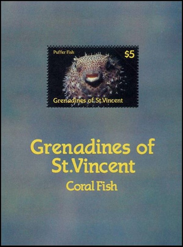 1987 Marine Life, Coral Fish Souvenir Sheet