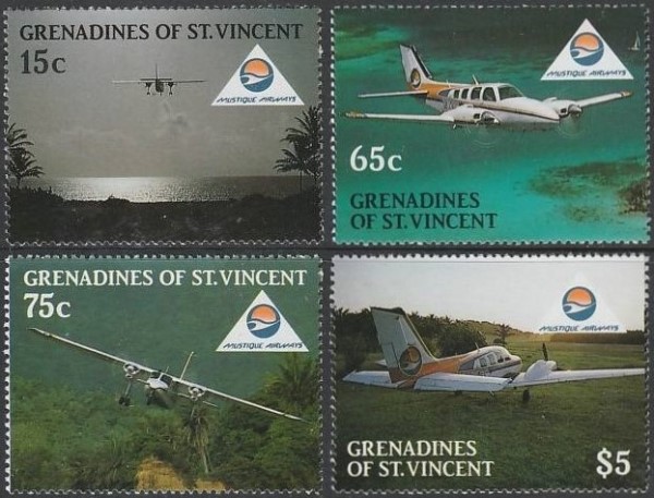 1988 Mustique Airways Stamps