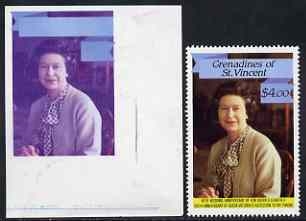 1987 Royal Ruby Wedding Imperforate Color Proof Stamp