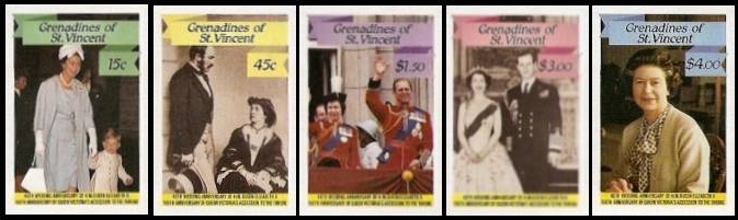 1987 Royal Ruby Wedding Imperforate Proof Stamps