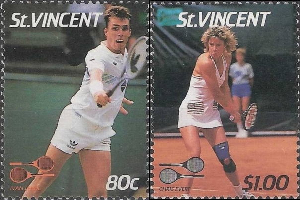 1987 International Lawn Tennis Players Missing Tennis Ball Error Stamps