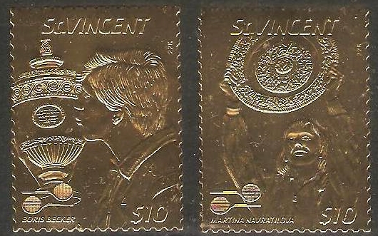 1987 International Lawn Tennis Players Embossed Gold Foil Set
