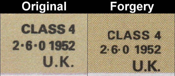Saint Vincent Union Island 1986 Locomotives $1.50 Fake with Original Comparison of the Fonts