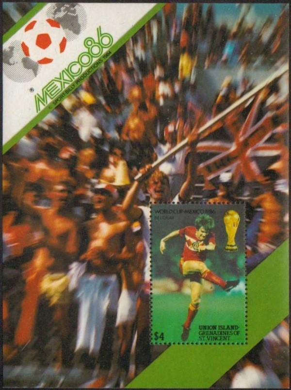 1986 World Cup Soccer Championship in Mexico Unissued $4.00 Souvenir Sheet