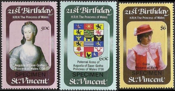 1982 Diana 21st Birthday Specimen Stamps