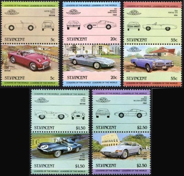 1984 Leaders of the World 2nd Series Automobiles Stamps
