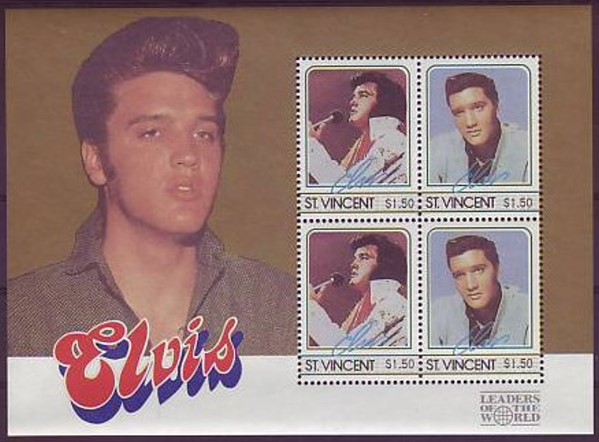 1985 Leaders of the World Elvis Presley Souvenir Sheet