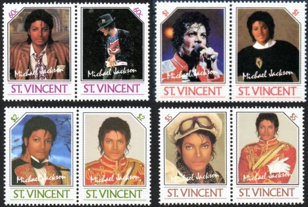 1985 Leaders of the World Michael Jackson Stamps