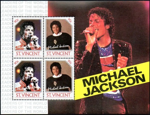 1985 Leaders of the World Michael Jackson Souvenir Sheet