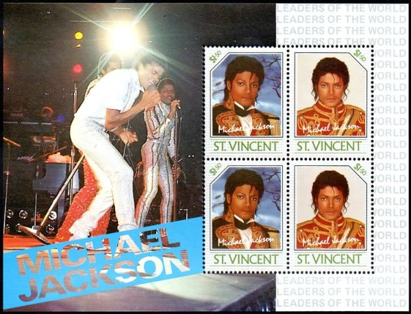 1985 Leaders of the World Michael Jackson Souvenir Sheet