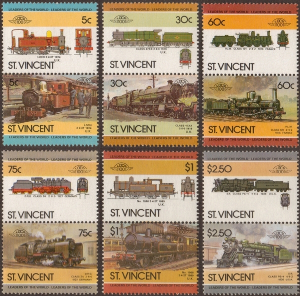 1985 Leaders of the World 5th Series Locomotives Stamps