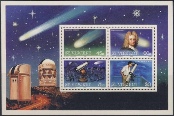 1986 Halleys Comet Souvenir Sheet