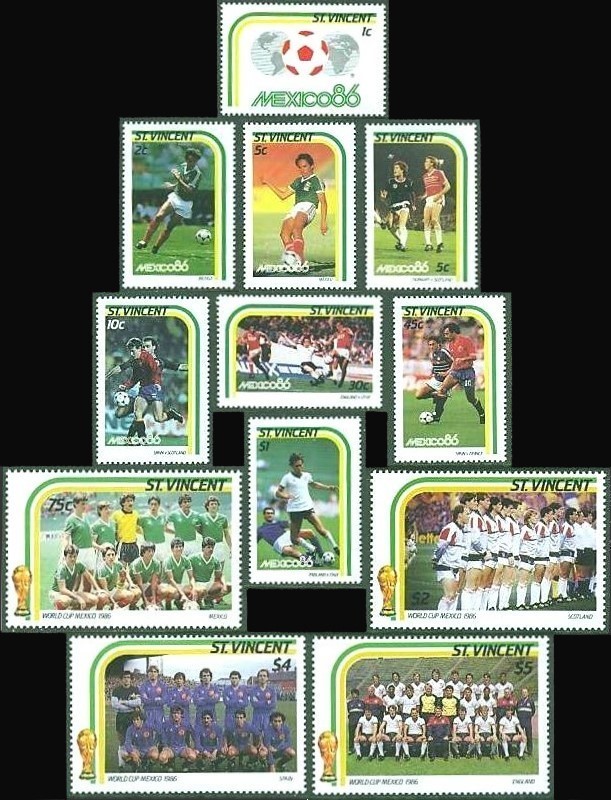 1986 World Cup Soccer Championship in Mexico Stamps
