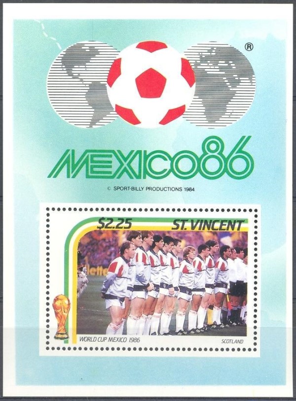1986 World Cup Soccer Championship in Mexico $2.25 Souvenir Sheet