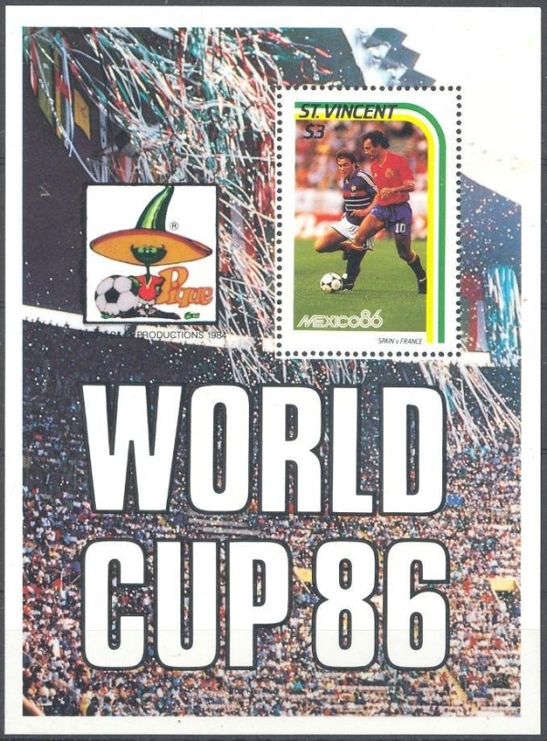 1986 World Cup Soccer Championship in Mexico $3.00 Souvenir Sheet