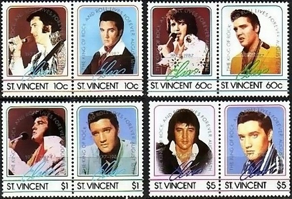 1987 Leaders of the World Elvis Presley 10th Death Anniversary Stamps