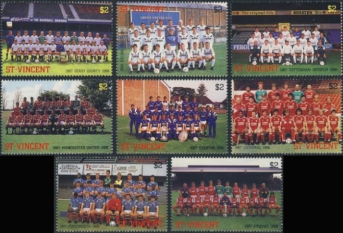 1987 English Soccer Teams Stamps